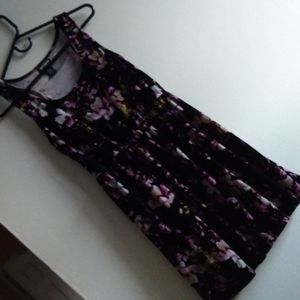 Black Hot Topix Dress with Purple Flowers